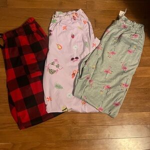 Pajama Pants Set with pockets  - Red, Purple, and Gray